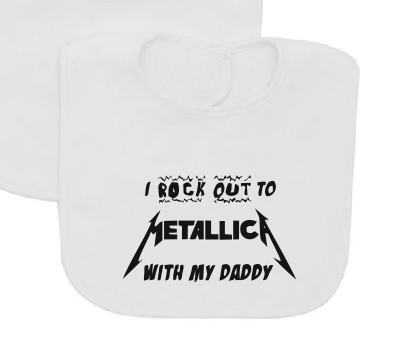 I rock out to Metallica with my DADDY baby bib-Baby Bibs-DiamondsKT