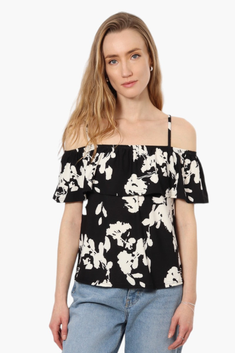 Beechers Brook Floral Pattern Flounce Tank Top