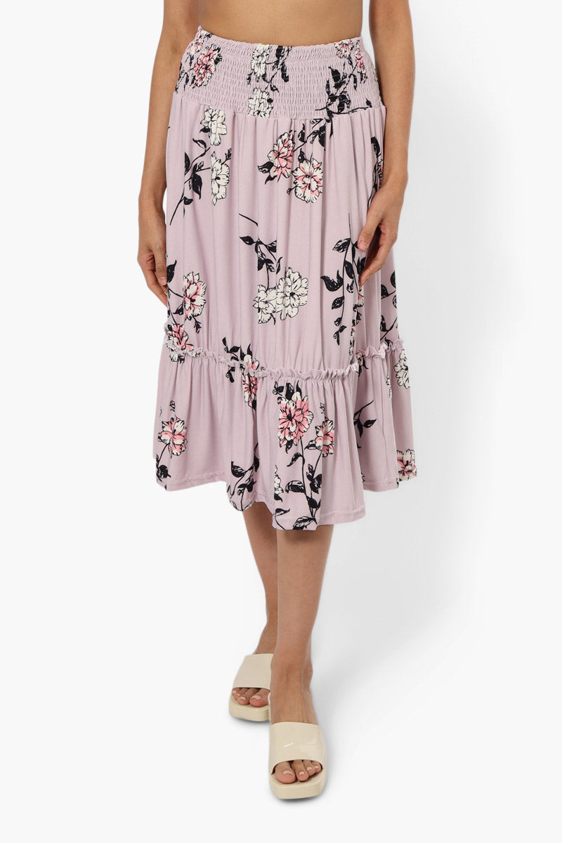 Beechers Brook Floral Smock Waist Midi Skirt