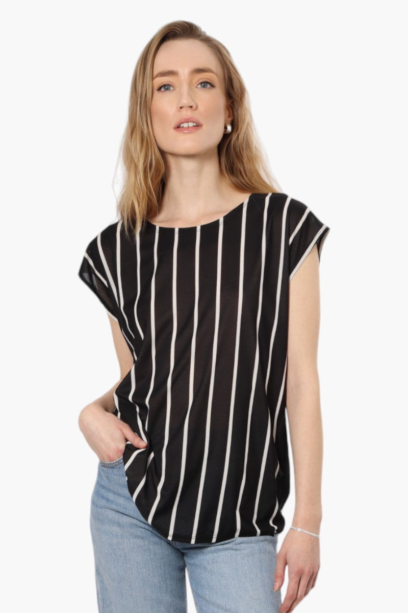 Impress Striped Cap Sleeve Shirt