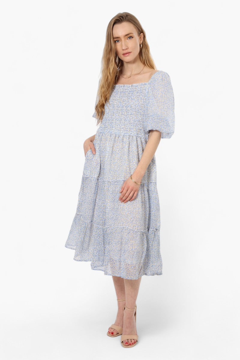 Limite Floral Smock Tiered Maxi Dress