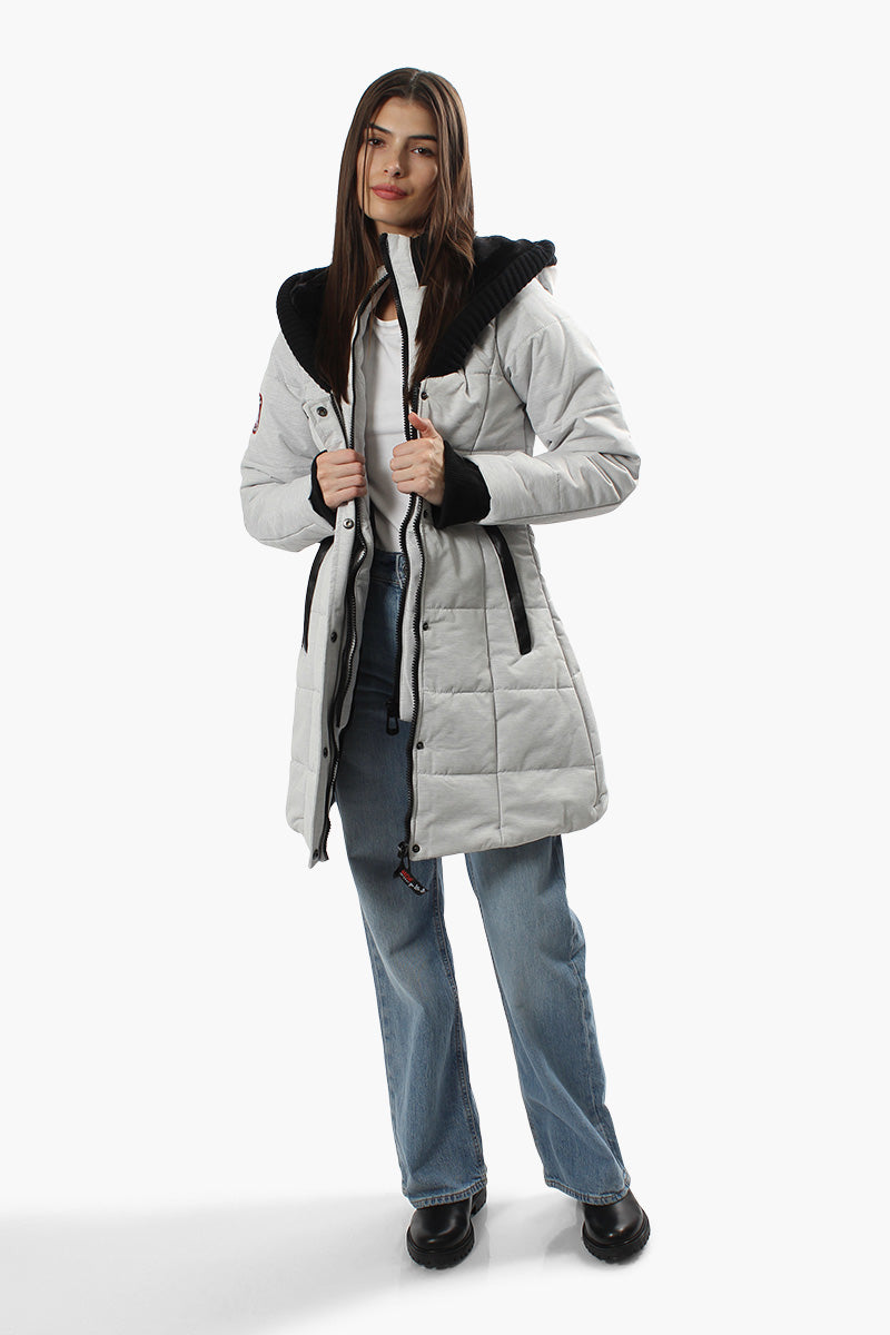 Image of Canada Weather Gear Solid Ribbed Hood Parka Jacket - Grey