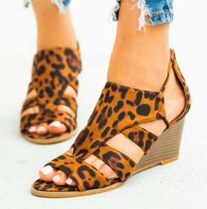 cheetah print wedge shoes