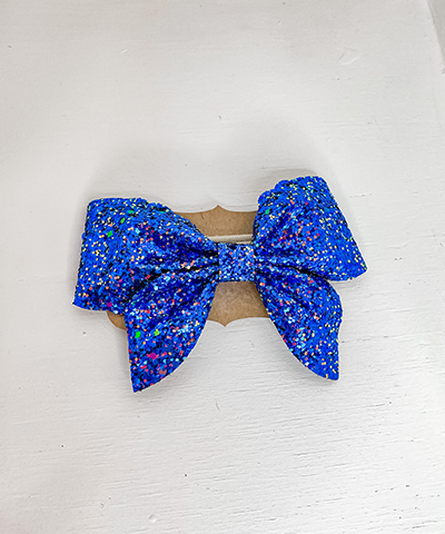 Sailor Bow Headband - Blue Glitter