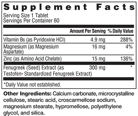 Ageless Male Supplement Facts label