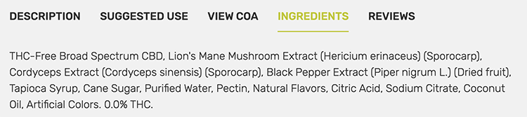 Apetropics One Chews ingredients