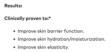 Beautycounter questionable clinical claim example