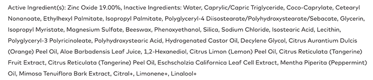 Beautycounter sunscreen ingredients