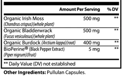 Black Girl Vitamins Organic Sea Moss ingredients