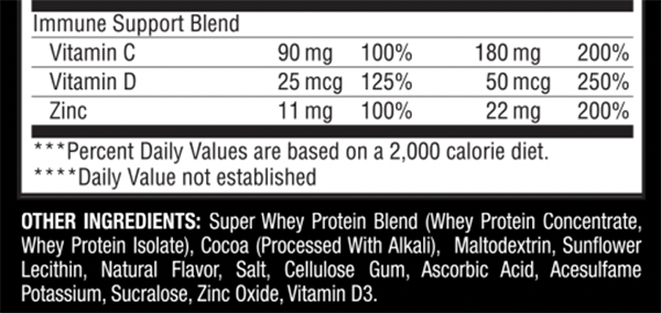 Body Fortress Whey Protein ingredients