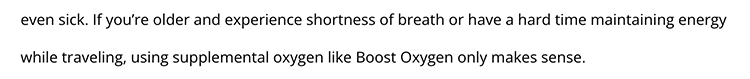 Questionable Boost Oxygen health claim 2