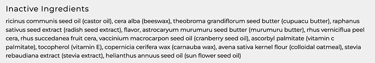 Carmex Comfort Care Lip Balm ingredients