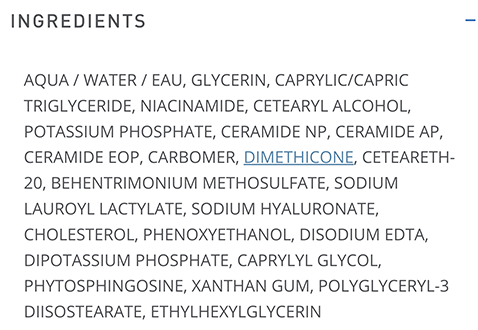 CeraVe moisturizer ingredients