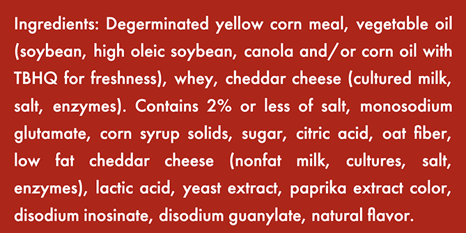 Cheez-It Puff'd Double Cheese ingredients