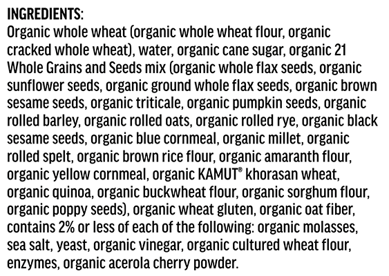 Dave's Killer Bread ingredients