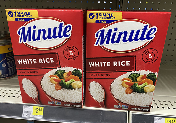Dollar General Minute brand white rice image