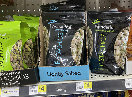 UGC of Dollar General nuts selection and prices