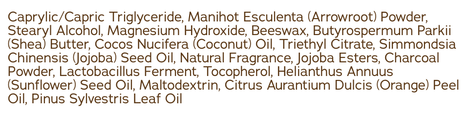 Dr. Squatch Pine Tar Deodorant ingredients list