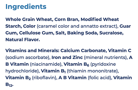 Fiber One cereal ingredients