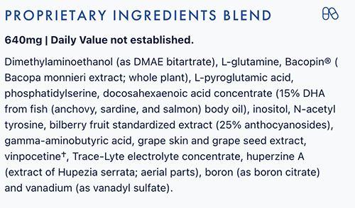 Focus Factor Original prop blend ingredients list