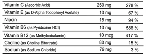 G Fuel vitamin ingredients