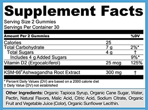 Goli Ashwagandha Gummies ingredients