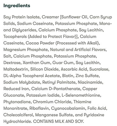 Herbalife Chocolate Protein Drink Mix ingredients