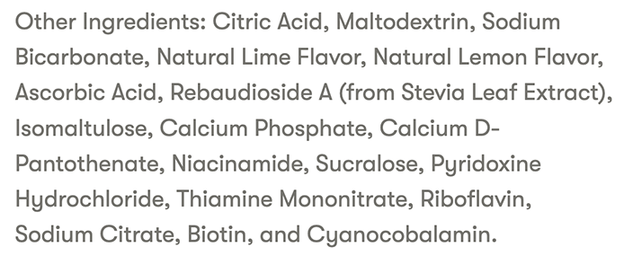 Herbalife Liftoff inactive ingredients