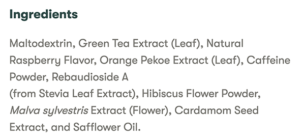 Herbalife Raspberry Tea Concentrate ingredients