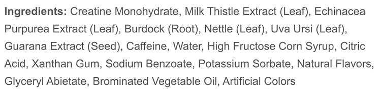 High Voltage Detox drink ingredients