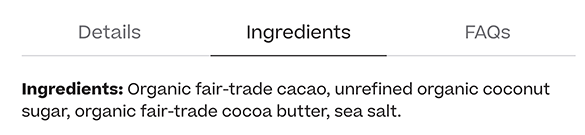 Hu Chocolate ingredients