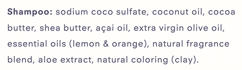 Humby Organics Purple Rain Shampoo Bar ingredients