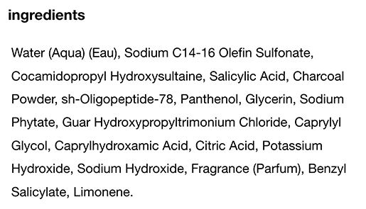 K18 shampoo ingredients