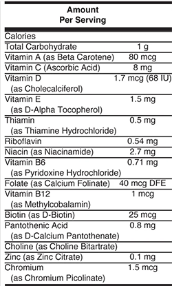 MaryRuth's Liquid Morning Multivitamin vitamin and mineral ingredients