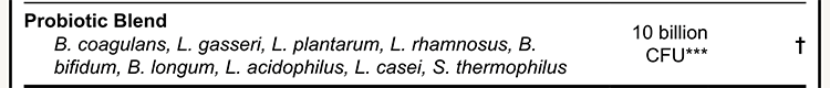 Morning Complete Probiotic Blend ingredients