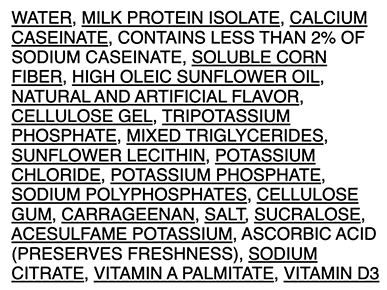 Muscle Milk ingredients