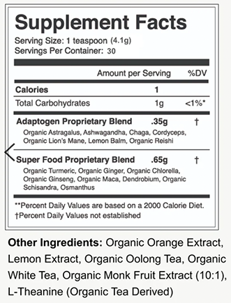 NoonBrew ingredients