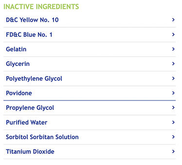 NyQuil LiquiCaps inactive ingredients
