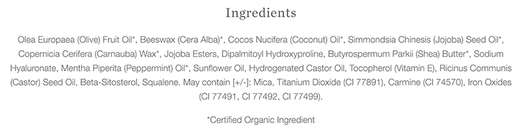 Ogee Tinted Lip Oil ingredients
