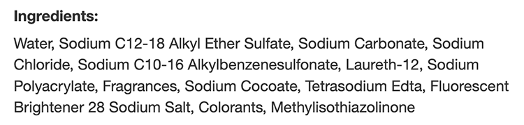Purex detergent ingredients