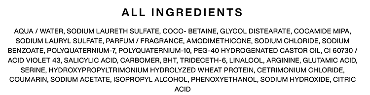 Redken Purple Shampoo ingredients