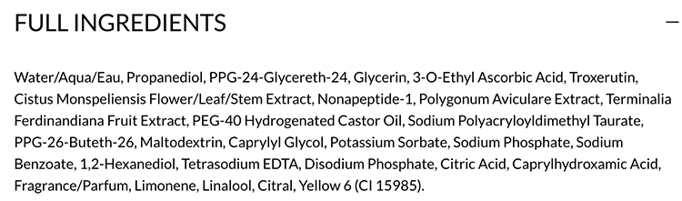 RoC Vitamin C Serum ingredients