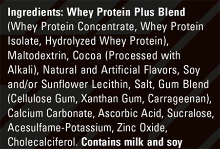 Six Star Whey Protein Triple Chocolate flavor ingredients