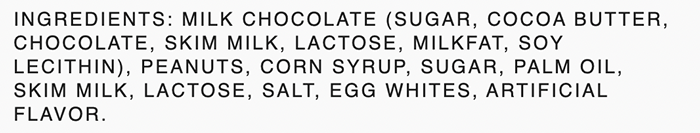 Snickers ingredients