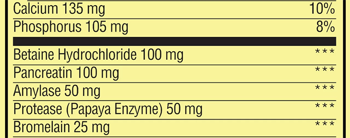 Spring Valley Multi-Enzyme Probiotic ingredients 1