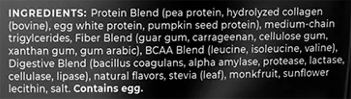 Transformation protein powder ingredients