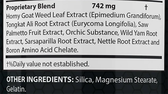 Justified Laboratories VigorNow ingredients