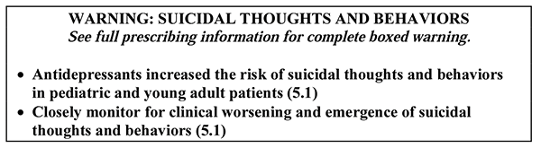 Zoloft black box warning