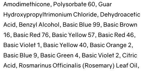 oVertone dye ingredients