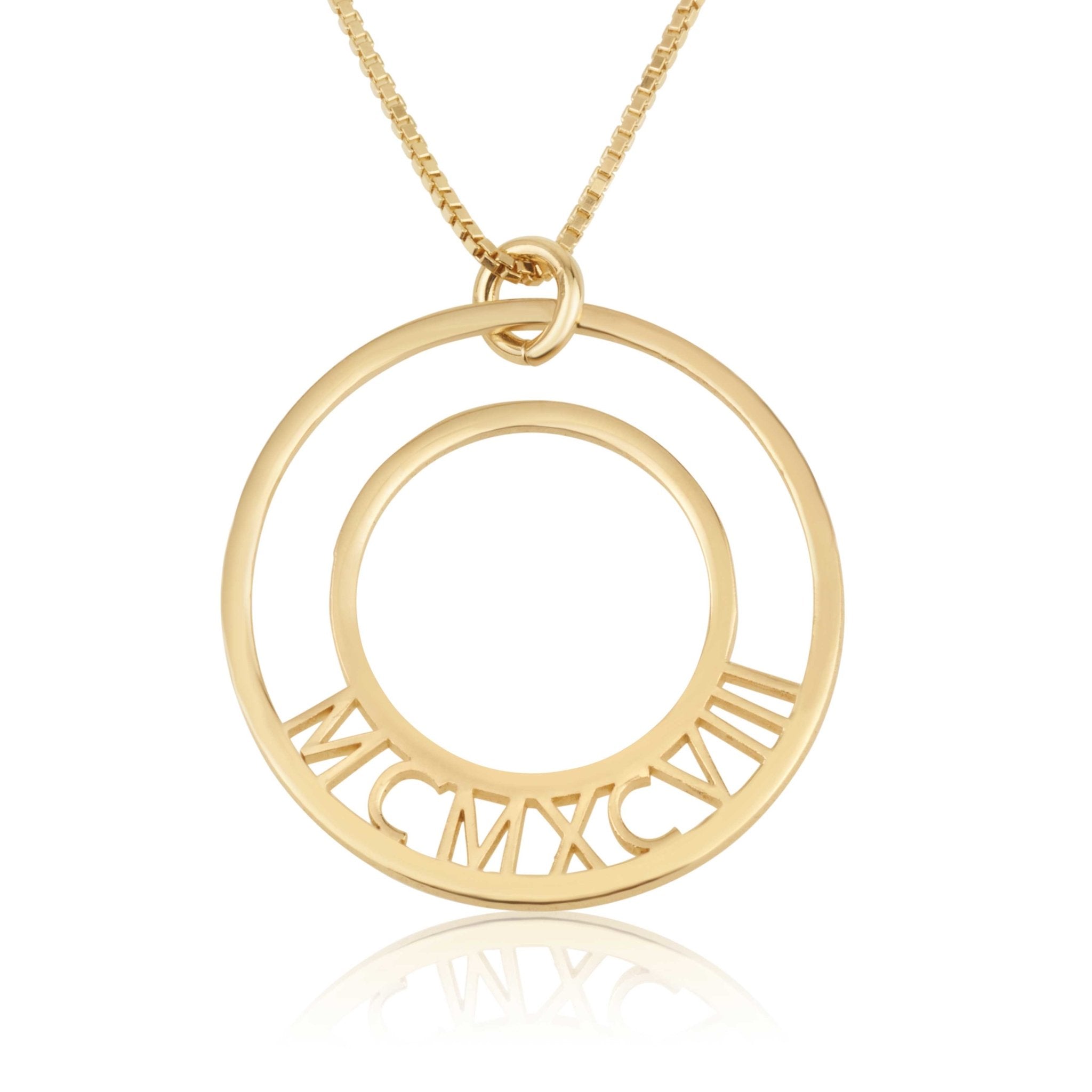 roman numeral circle necklace